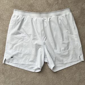 Fabletics Shorts Mens 2XL White Athletic Fundamental 5" Lined Active Gym Sports